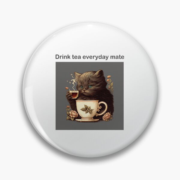 Item preview, drink tea everyday vintage design designed and sold by Rosiere Donahue ⭐️ ⭐️ ⭐️ ⭐️ ⭐️.