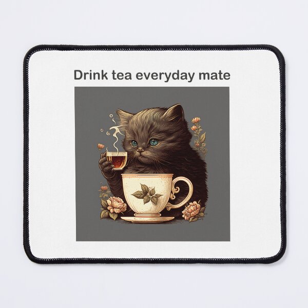 Item preview, drink tea everyday vintage design designed and sold by Rosiere Donahue ⭐️ ⭐️ ⭐️ ⭐️ ⭐️.