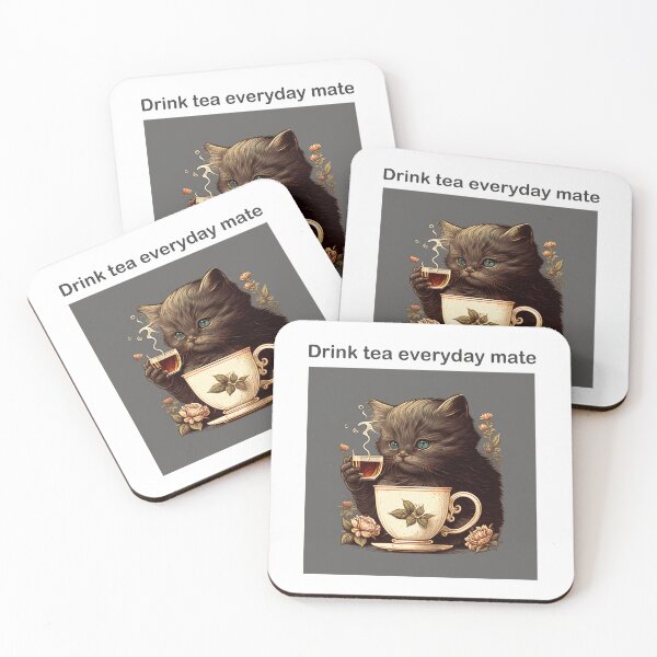 Item preview, drink tea everyday vintage design designed and sold by Rosiere Donahue ⭐️ ⭐️ ⭐️ ⭐️ ⭐️.