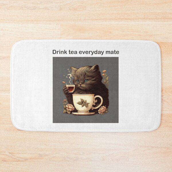 Item preview, drink tea everyday vintage design designed and sold by Rosiere Donahue ⭐️ ⭐️ ⭐️ ⭐️ ⭐️.