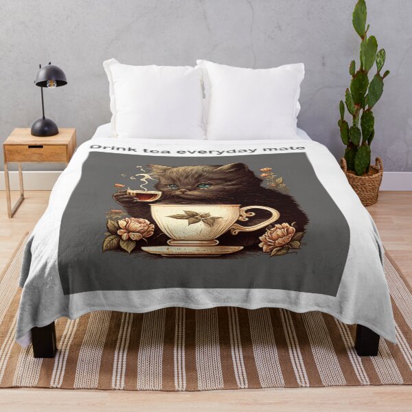 Item preview, drink tea everyday vintage design designed and sold by Rosiere Donahue ⭐️ ⭐️ ⭐️ ⭐️ ⭐️.
