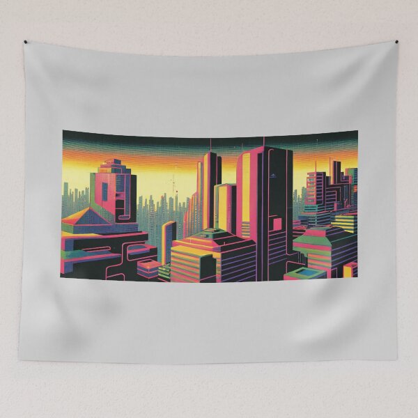 Item preview, Futuristic City Yellow designed and sold by CosyDesign.