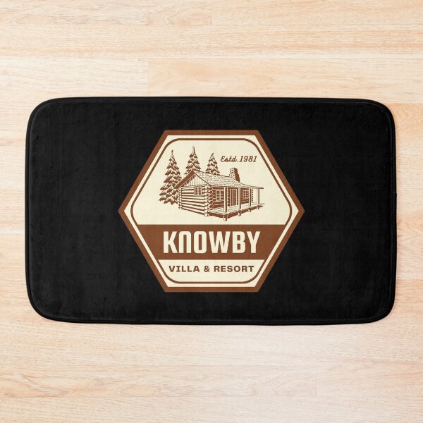 Item preview, Knowby Villa and Resort Wood Cabin 80s horror movie influenced design designed and sold by RetroDesignsNW.