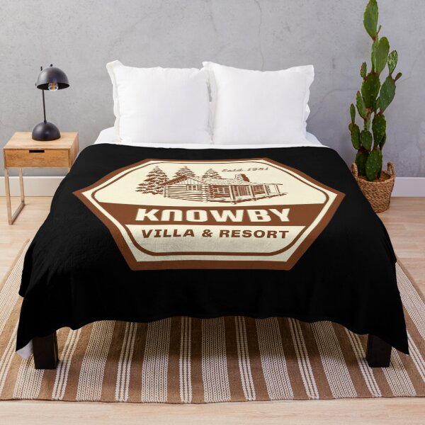 Item preview, Knowby Villa and Resort Wood Cabin 80s horror movie influenced design designed and sold by RetroDesignsNW.