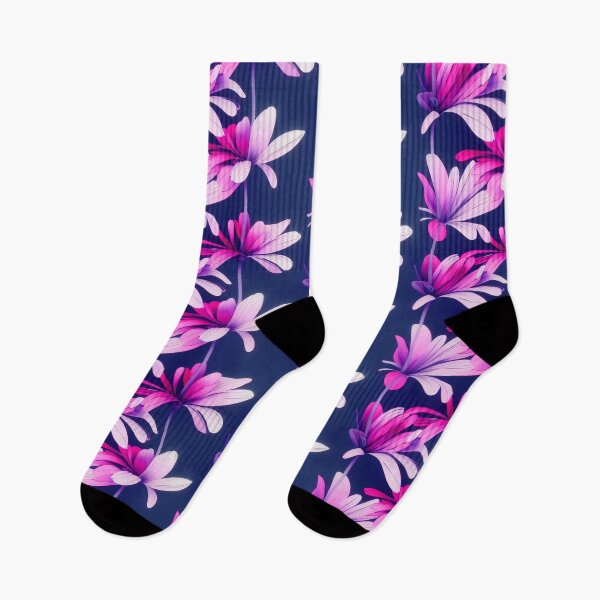 Item preview, purple flower pattern designed and sold by CustomPrintHub.