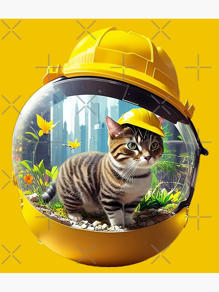 The Yellow-Suited Feline Constructor of the Big Apple Photographic Print