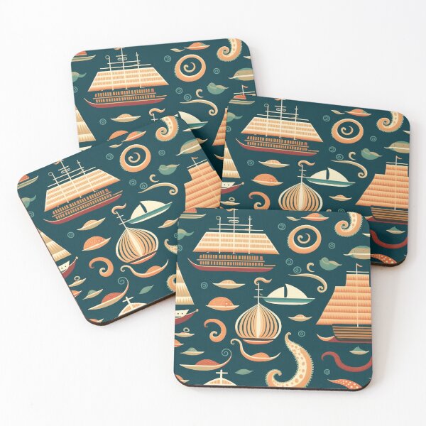 Item preview, Seamless Pattern, Kraken And Sea Creatures designed and sold by farhan20.