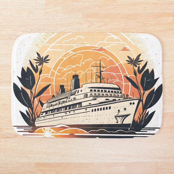 Item preview, Cruise Ship In Front Of Vintage Sunset Essential designed and sold by Fivefix-Store.