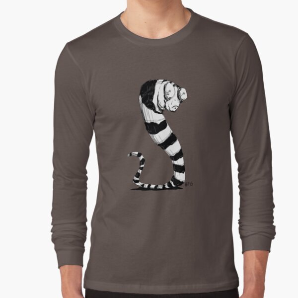 Bug Eyed Black and White Striped Snake...Thing? Long Sleeve T-Shirt