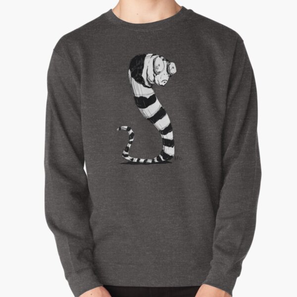 Bug Eyed Black and White Striped Snake...Thing? Pullover Sweatshirt