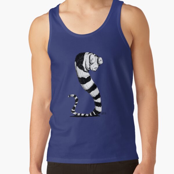 Bug Eyed Black and White Striped Snake...Thing? Tank Top