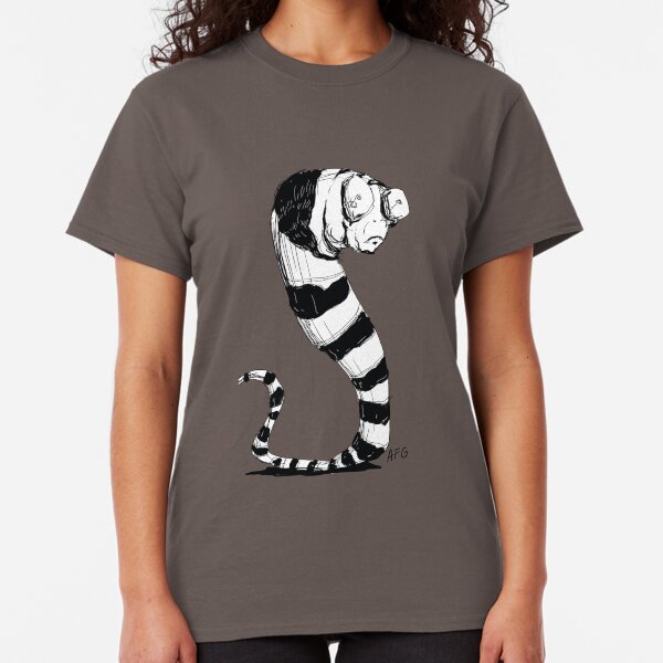 Bug Eyed Black and White Striped Snake...Thing? Classic T-Shirt