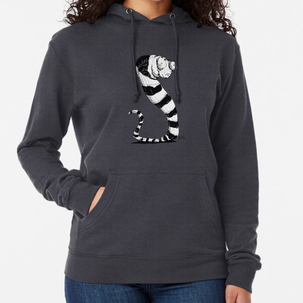 Bug Eyed Black and White Striped Snake...Thing? Lightweight Hoodie