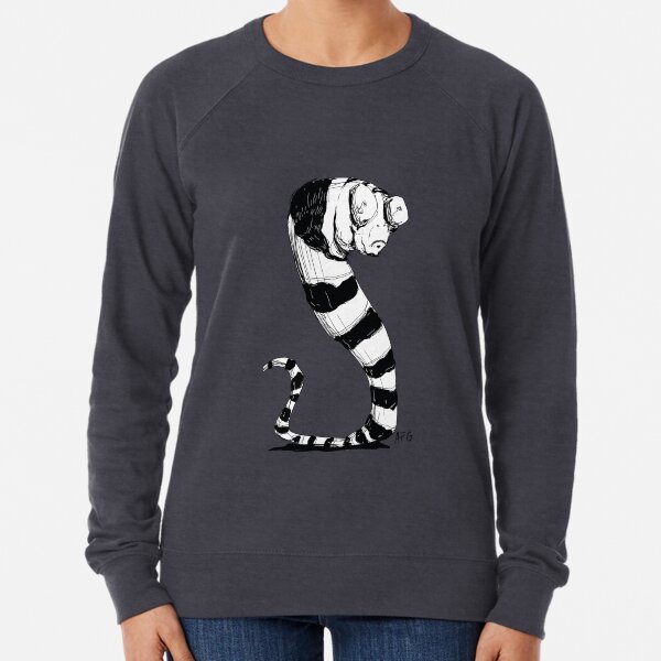 Bug Eyed Black and White Striped Snake...Thing? Lightweight Sweatshirt