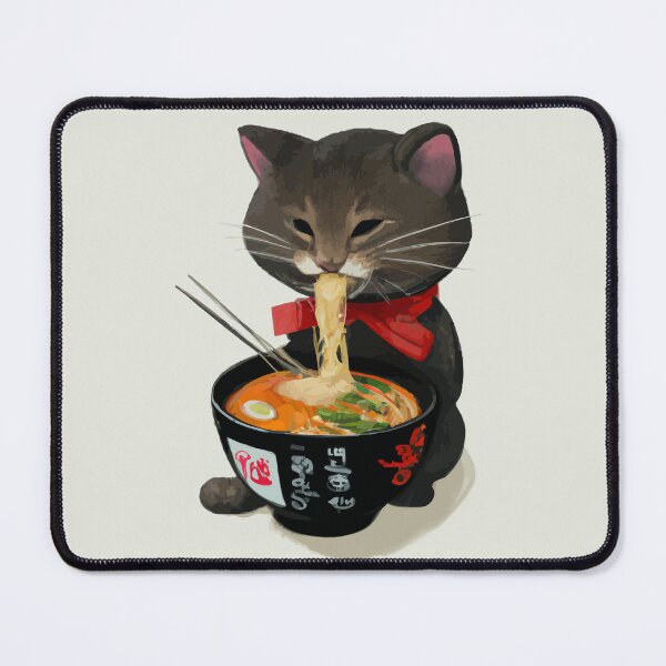 Item preview, Black cat eating delicious Japanese ramen designed and sold by ArtisticAllure1.