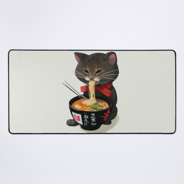 Item preview, Black cat eating delicious Japanese ramen designed and sold by ArtisticAllure1.