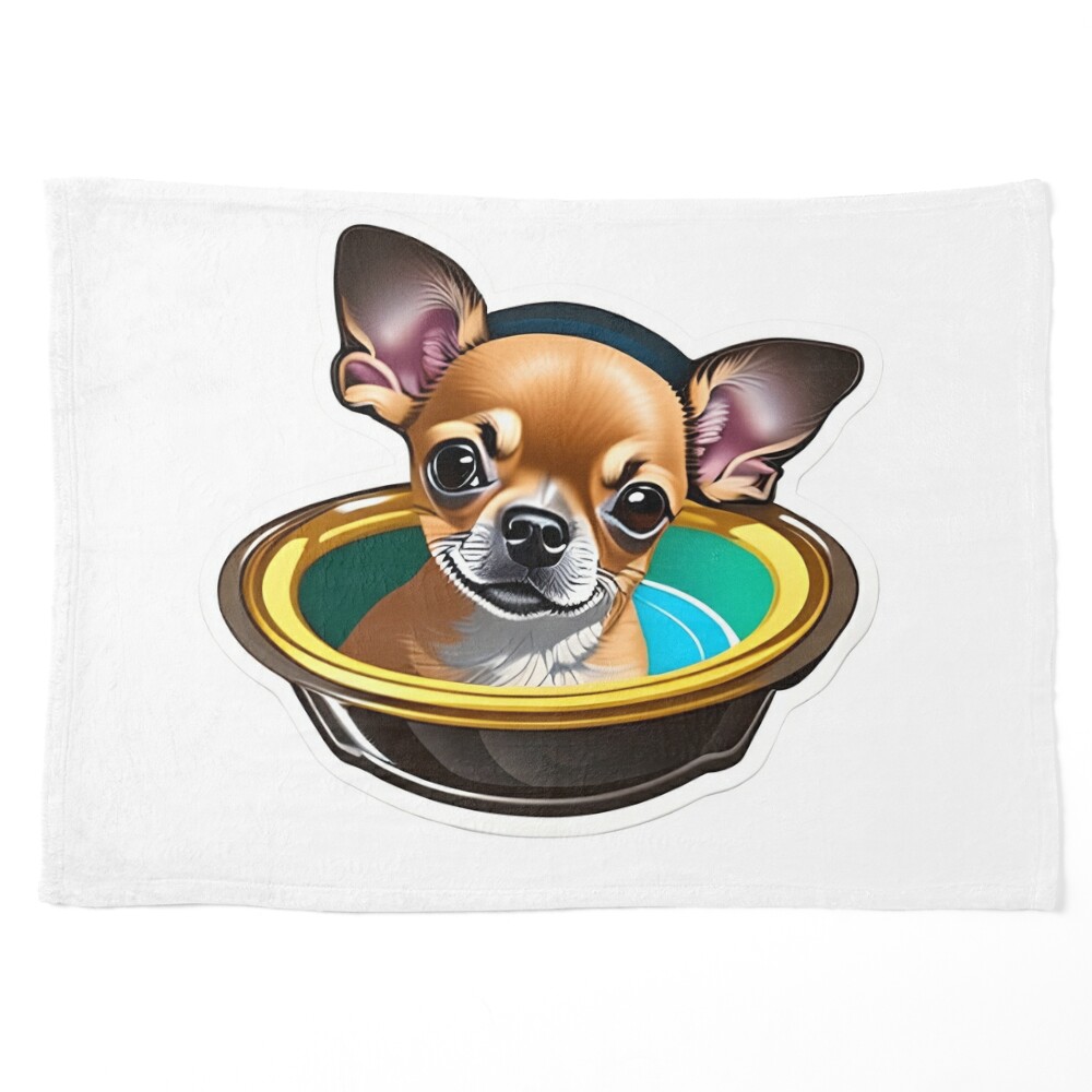 Cute Animals - Chihuahua Dog taking a bath | Art Board Print