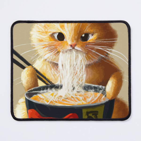 Item preview, Cute Cat Eating Delicious Japanese Ramen designed and sold by ArtisticAllure1.