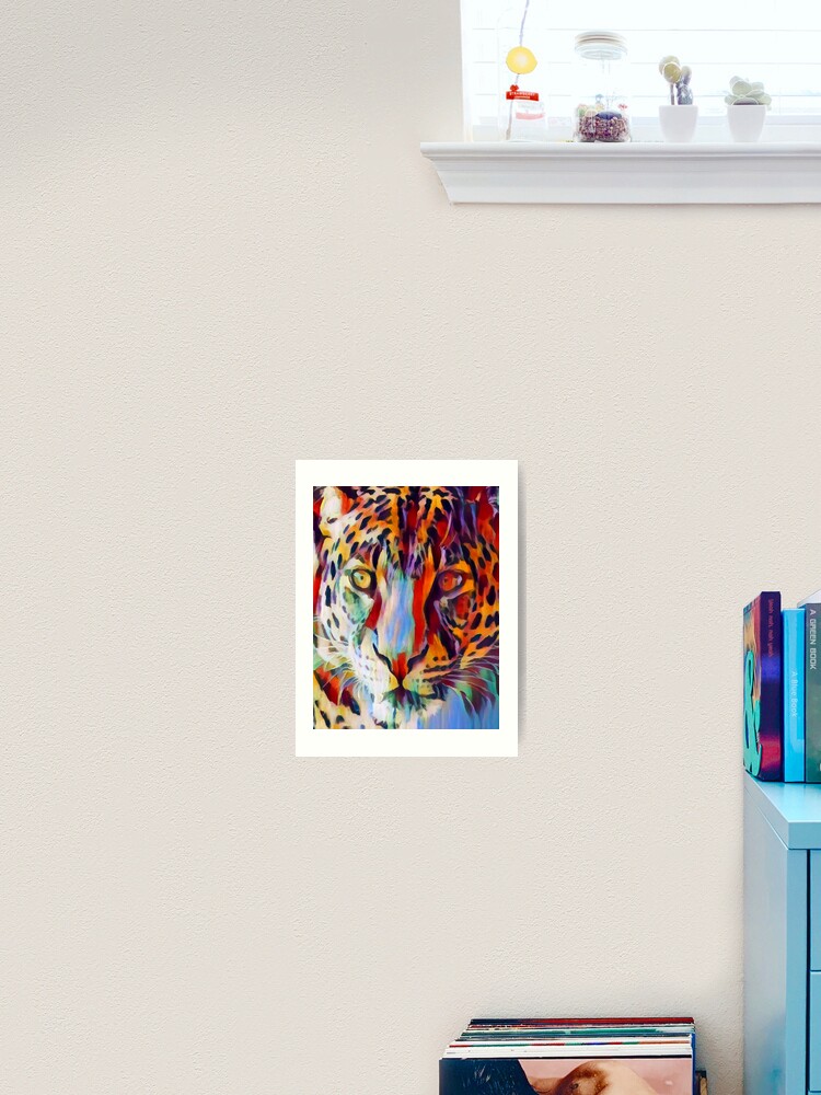Snow Leopard Face Close Up Big Cat 12X16 Inch Framed Art Print