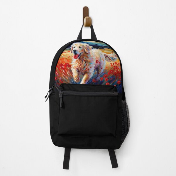 Item preview, Precious Golden Retriever running through a field of red poppies designed and sold by Orianah.