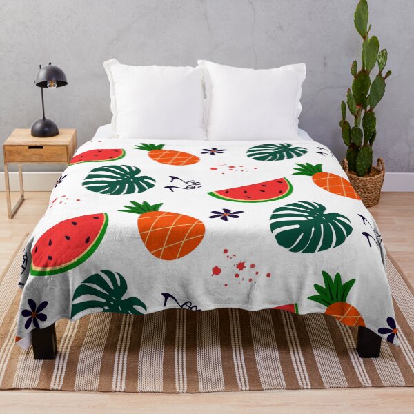 Item preview, seamless pattern with summes set, pineapple, watermelon, leaves designed and sold by SabinArt.