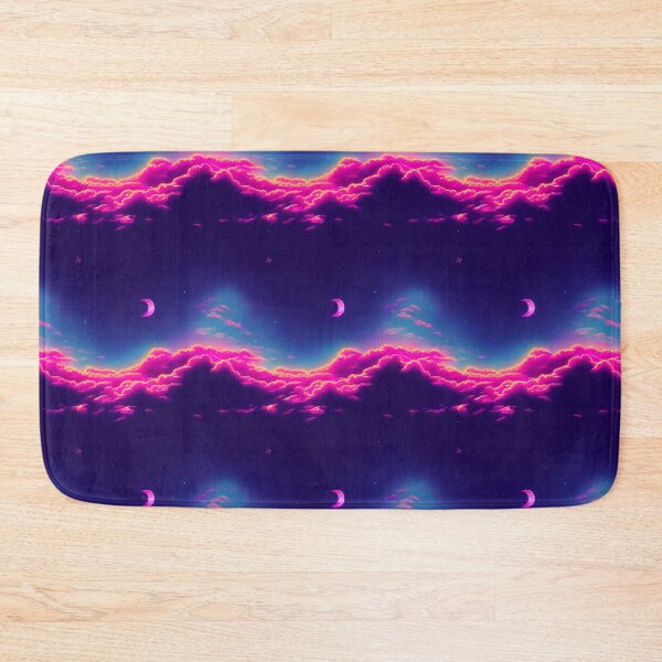 Item preview, vaporwave moon crescent pattern designed and sold by CustomPrintHub.