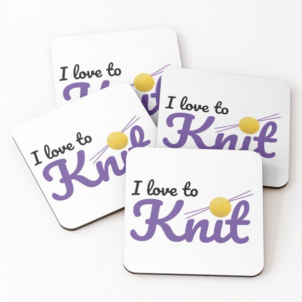 Item preview, I love to Knit, funny text design for knitters designed and sold by wondertree.