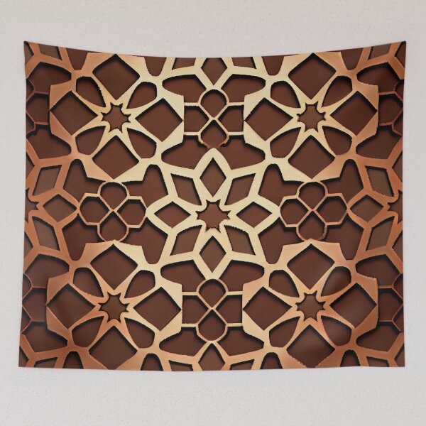 Item preview, Brown Moroccan Pattern Digital Painting designed and sold by CodeAndColors.