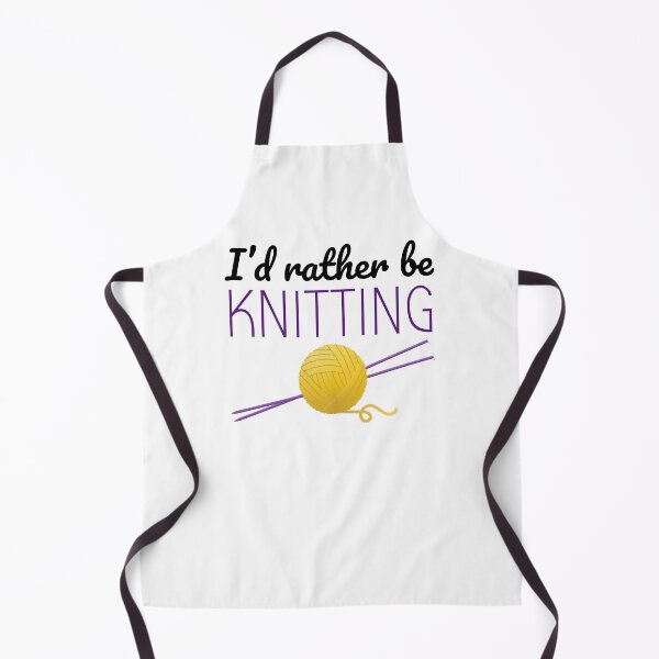 Item preview, I'd rather be knitting, funny text design for knitters designed and sold by wondertree.