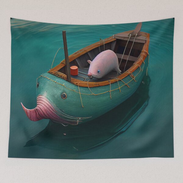 Item preview, Logarithmic Pigpen in a Dinghy Digital Painting designed and sold by CodeAndColors.