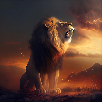 Vorschaubild zum Design Dawns Roar Digital Painting von CodeAndColors