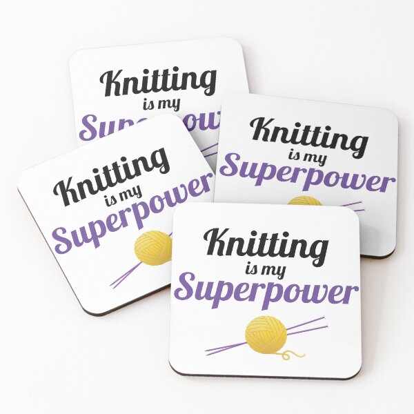 Item preview, Knitting is my superpower, funny text design for knitters designed and sold by wondertree.