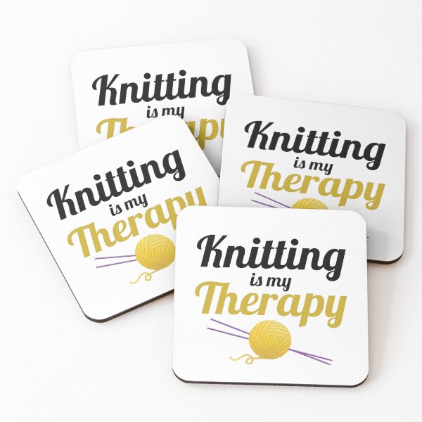 Item preview, Knitting is my therapy, funny text design for knitters designed and sold by wondertree.