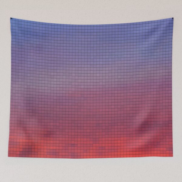 Item preview, Blue and Pink Abstract Sky Square Pattern Tiled Effect designed and sold by kattakitty.