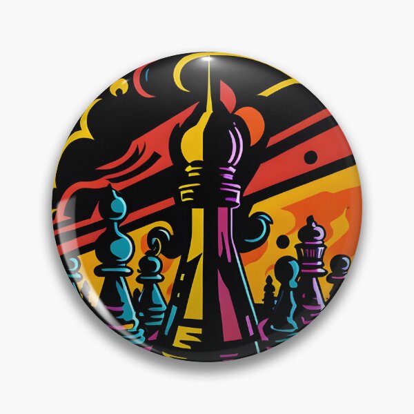 Item preview, Chess at Retro Sunset: A Vintage Chess Game for Chess Lovers and Chess Club Players designed and sold by Rais002.