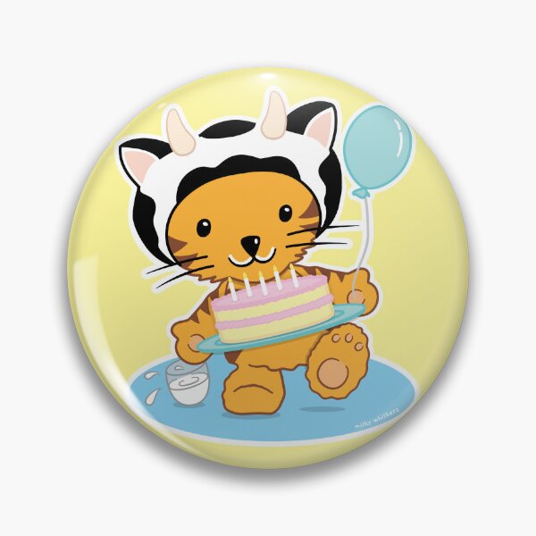 Item preview, Milky Whiskers ginger kitten with birthday cake. designed and sold by B-143.