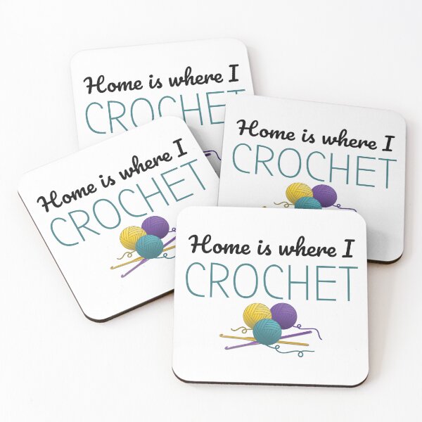 Item preview, Home is where I crochet, funny text design for crocheters designed and sold by wondertree.