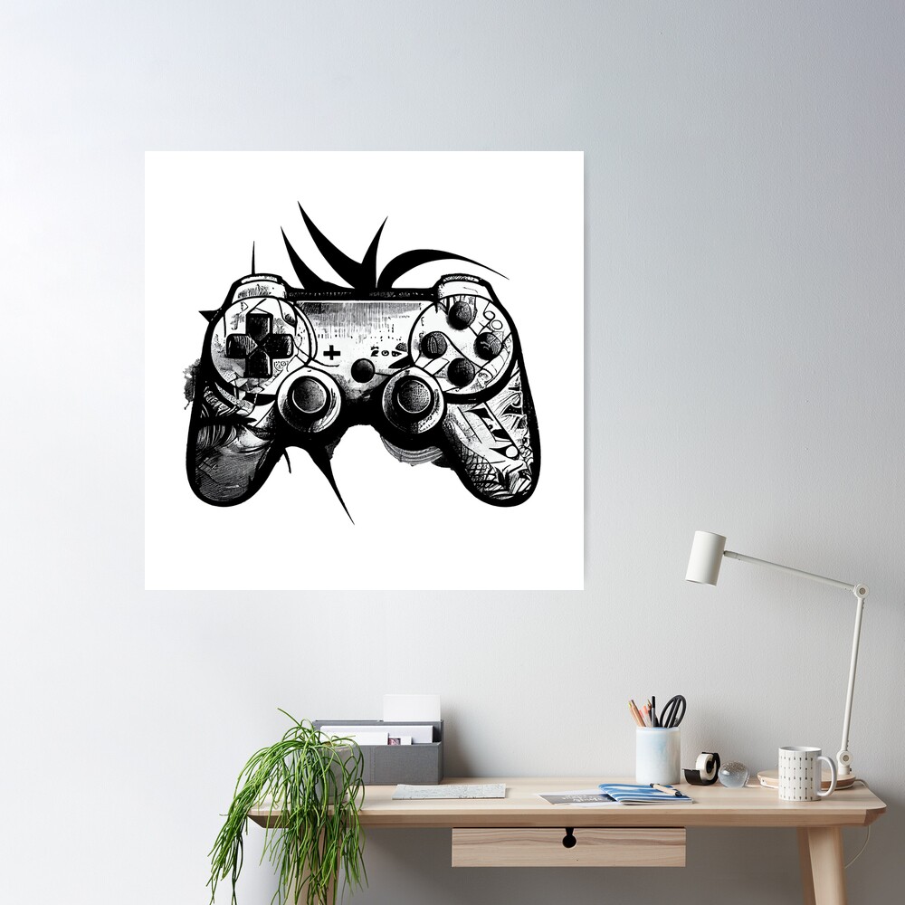 Ink Tribal Game Controller Poster for Sale by ShadowAndSlate