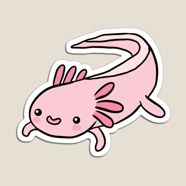 Cute amusing pic of axolotl in a crown and beads.' Rectangle Magnet