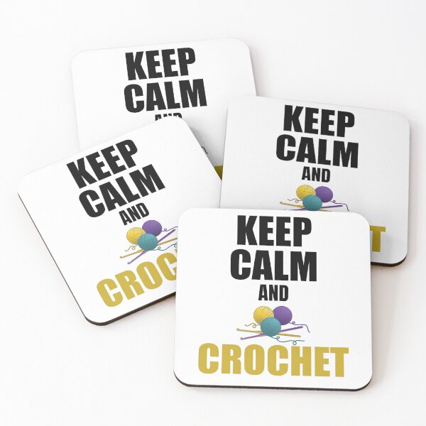 Item preview, Keep calm and crochet, funny text design for crocheters designed and sold by wondertree.