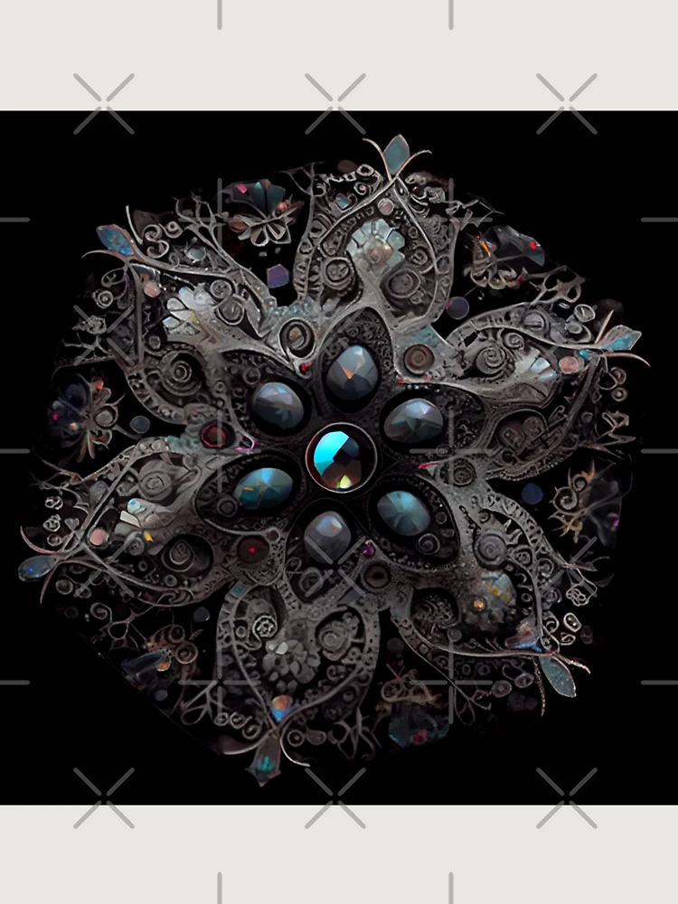 Thumbnail 6 von 6, Premium Oversized Pullover, Complex Enchanted Bejeweled Black Scandifornian Pa Digital Painting designt und verkauft von CodeAndColors.