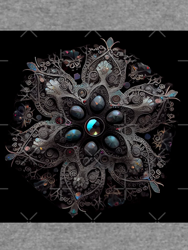 Thumbnail 6 von 6, Leichter Pullover, Complex Enchanted Bejeweled Black Scandifornian Pa Digital Painting designt und verkauft von CodeAndColors.