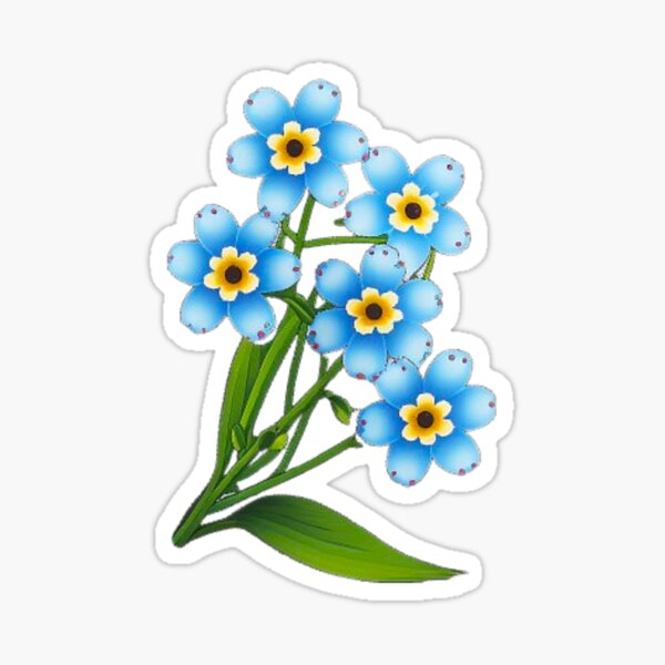 Forget-Me-Not Waterproof Sticker – Botanical Bright - Add a Little