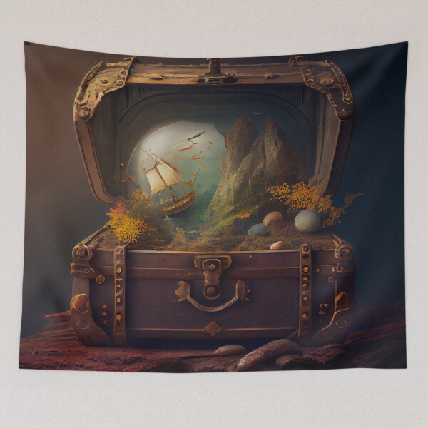 Item preview, Travelled Treasures Digital Painting designed and sold by CodeAndColors.
