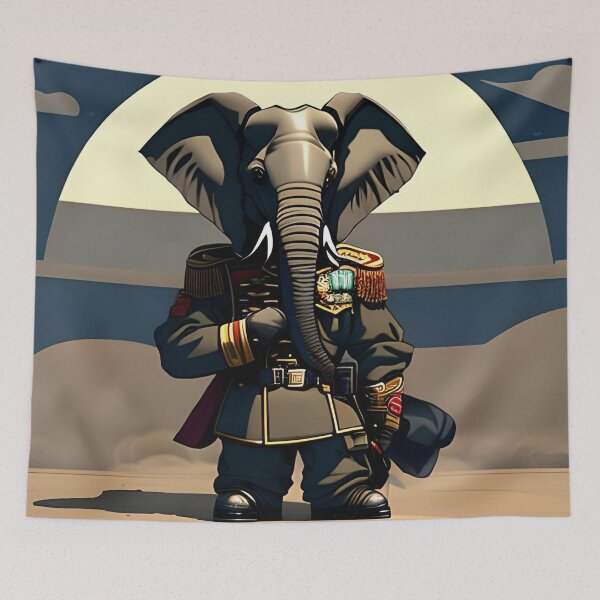 Aperçu de l'œuvre elephant militaire créée et vendue par redstar-design.