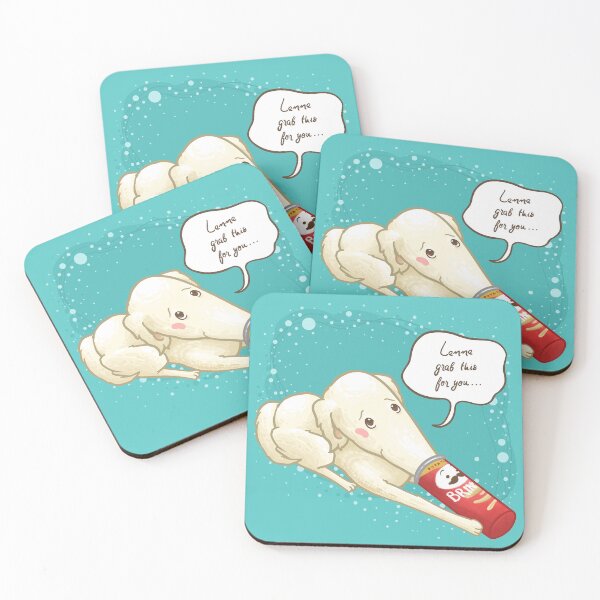 Item preview, Borzoi Dog Trying to Get Potato Crips designed and sold by Khotekmei.