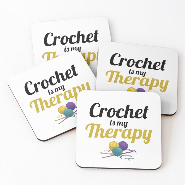 Item preview, Crochet is my therapy, funny text design for crocheters designed and sold by wondertree.