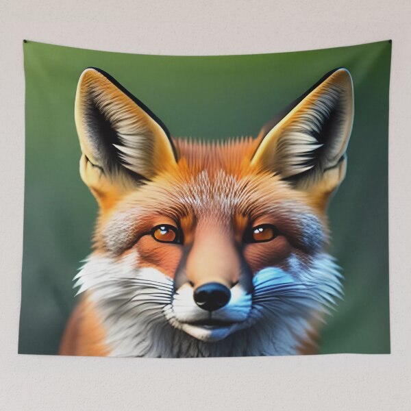 Item preview, cute red fox on green background designed and sold by redstar-design.