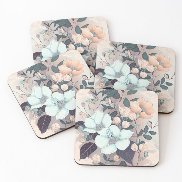 Artikelvorschau, Dreamy Delicate Floral Pattern Digital Painting entworfen und verkauft von CodeAndColors.