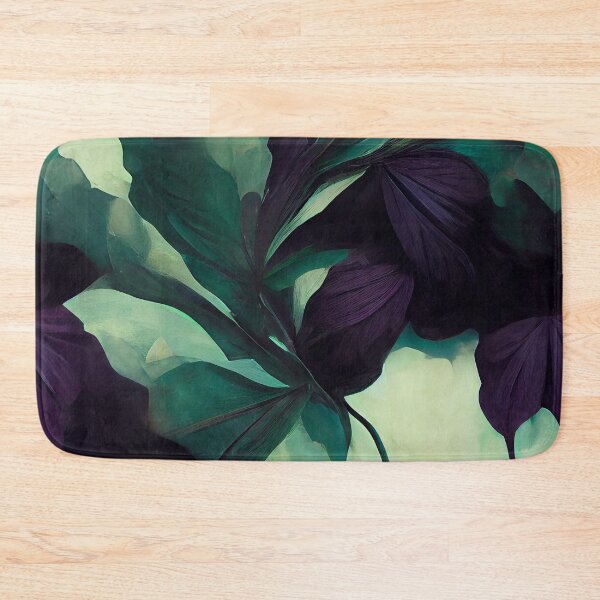 Item preview, Green and purple floral design tropical design romantic design vintage look abstract aesthetic pattern floral pattern designed and sold by LunarSeaArt.
